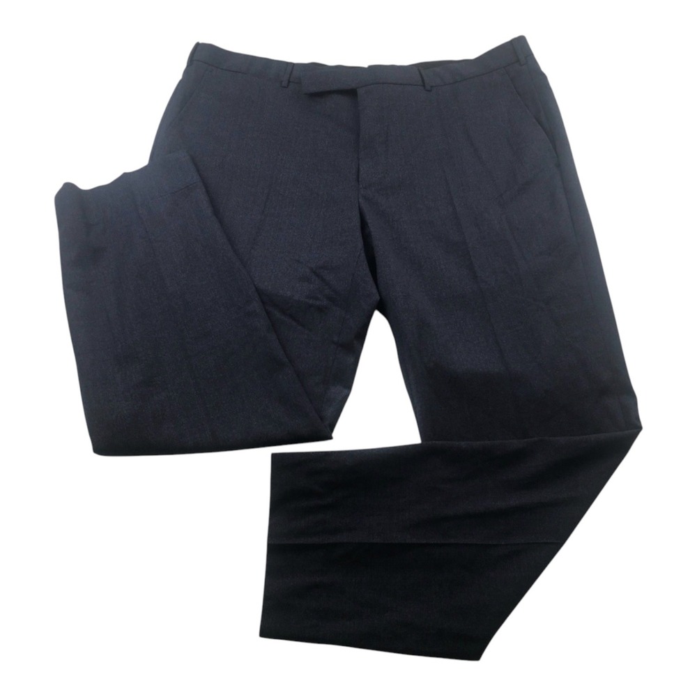 Zegna Sartorial Trousers Men ~42W 58R (IT) Blue Wool Blend Textured Dress Pants
